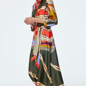 Zara Scarf Print Shirt Dress